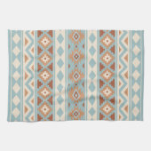 Aztec Essence Ptn IIIb Blue Cream Terracottas Theedoek (Horizontaal)