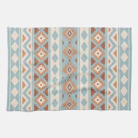 Aztec Essence Ptn IIIb Blue Cream Terracottas Theedoek (Horizontaal)