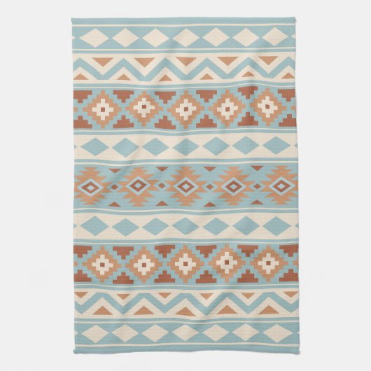 Aztec Essence Ptn IIIb Blue Cream Terracottas Theedoek (Verticaal)