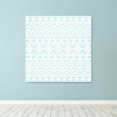 Aztec Essence Ptn IIIb Eend Blauw & Wit Canvas Afdruk (Insitu (Houten vloer))