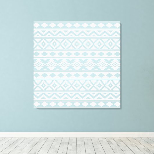 Aztec Essence Ptn IIIb Eend Blauw & Wit Canvas Afdruk (Insitu (Houten vloer))