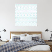 Aztec Essence Ptn IIIb Eend Blauw & Wit Canvas Afdruk (Insitu (Slaapkamer))