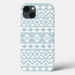 Aztec Essence Ptn IIIb Eend Blauw & Wit iPhone 13 Hoesje