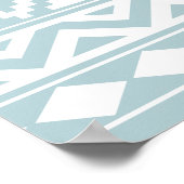 Aztec Essence Ptn IIIb Eend Blauw & Wit Poster (Hoek)