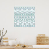 Aztec Essence Ptn IIIb Eend Blauw & Wit Poster (Keuken)