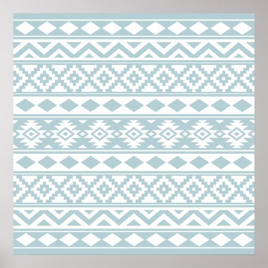 Aztec Essence Ptn IIIb Eend Blauw & Wit Poster (Voorkant)