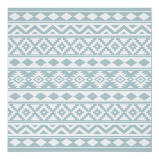 Aztec Essence Ptn IIIb Eend Blauw & Wit Poster (Voorkant)