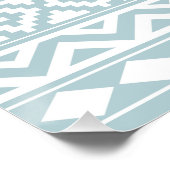 Aztec Essence Ptn IIIb Eend Blauw & Wit Poster (Hoek)