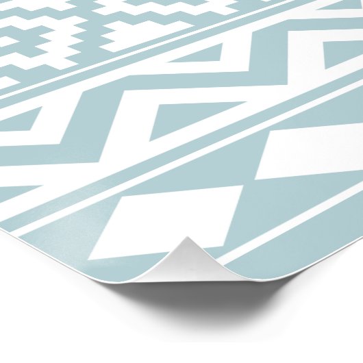 Aztec Essence Ptn IIIb Eend Blauw & Wit Poster (Hoek)