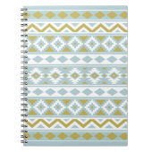 Aztec Essence Ptn IIIb Gold White & Duck Egg Blue Notitieboek (Voorkant)