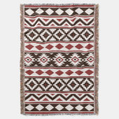Aztec Essence (V) Patroon IIIb Rood Bruin Crème Deken (Voorkant Verticaal)