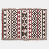 Aztec Essence (V) Patroon IIIb Rood Bruin Crème Deken (Voorkant)
