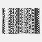 Aztec Essence Verticale Ptn II Black op wit Theedoek (Horizontaal)