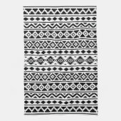 Aztec Essence Verticale Ptn II Black op wit Theedoek (Verticaal)