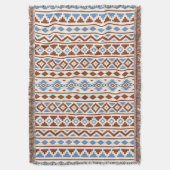 Aztec Essence Verticale PTN II Roest Blue Cream Deken (Voorkant Verticaal)
