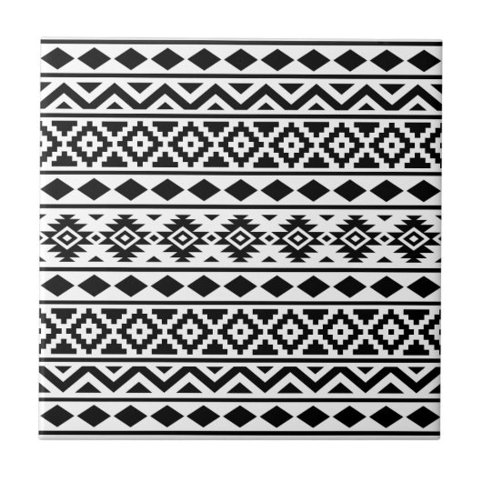 Aztec Essence Verticale Ptn III Black op wit Tegeltje (Voorkant)