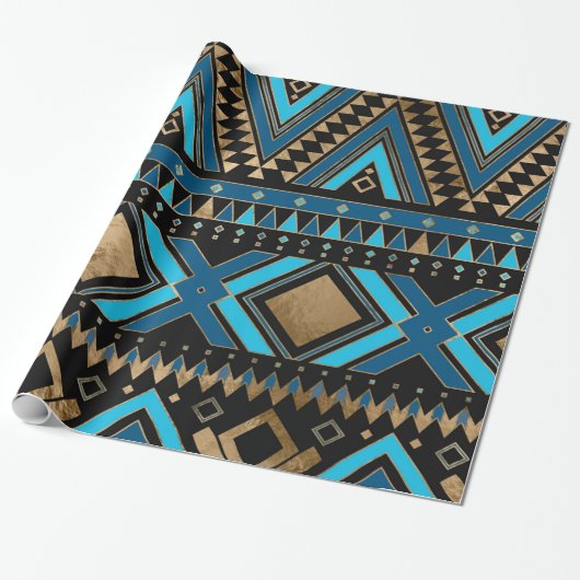 Aztec Ethnic Pattern Art Cadeaupapier (Uitgerold)