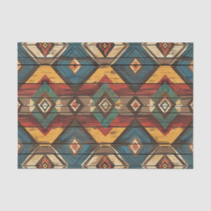 Aztec Faux houten tegel patroon decoupage Tissuepapier