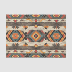 Aztec Faux houten tegel patroon decoupage Tissuepapier