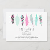 Aztec Feathers | Uitnodiging tot Baby shower (Voorkant)