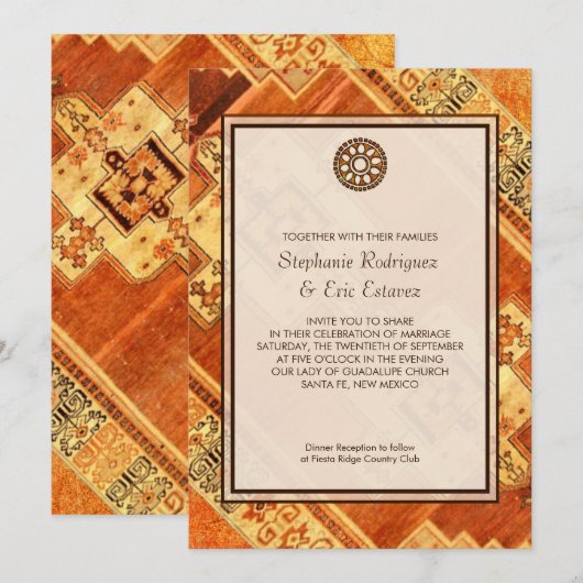 Aztec Fiesta Wedding Kaart (Voorkant / Achterkant)