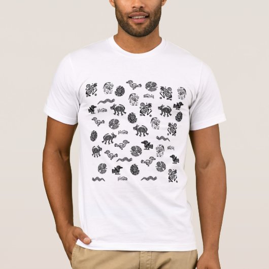 Aztec figures of animals t-shirt (Voorkant)