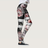 Aztec Floral Pink Paars en Black Roos Pattern Leggings (Rechts)
