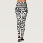 Aztec Floral Pink Paars  Roos Patroon Leggings (Achterkant)