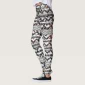 Aztec Floral Pink Paars  Roos Patroon Leggings (Links)