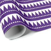 Aztec-gebergten - Diep Paars op wit Cadeaupapier (Rol Hoek)