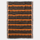 Aztec-gebergten - zwart en Oranje Deken (Voorkant Verticaal)