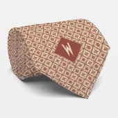 Aztec-geïnspireerd bruin en zand patroon stropdas (Opgerold)