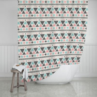 Aztec Geïnspireerd koraal en Mint Patroon
