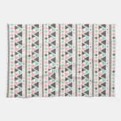 Aztec Geïnspireerd koraal en Mint Patroon Theedoek (Horizontaal)