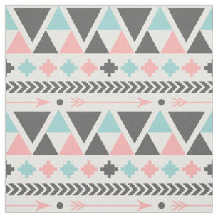 Aztec Geïnspireerd Mint en Blauw Patroon Stof