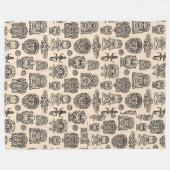 Aztec Geïnspireerd patroon Fleece Deken (Voorkant (Horizontaal))