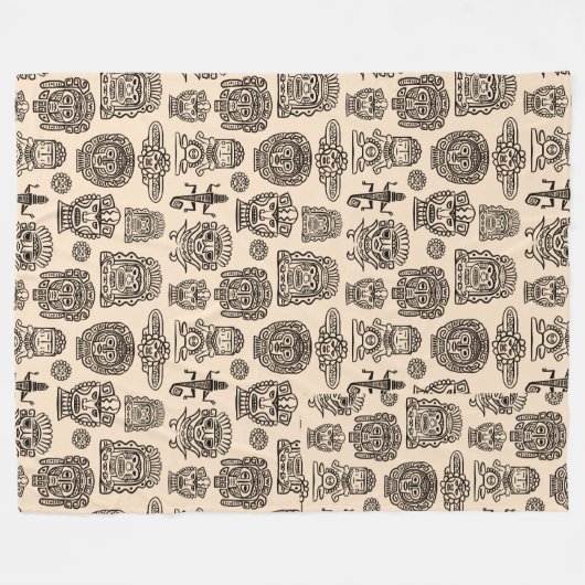 Aztec Geïnspireerd patroon Fleece Deken (Voorkant (Horizontaal))