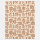 Aztec Geïnspireerd patroon Fleece Deken (Voorkant)