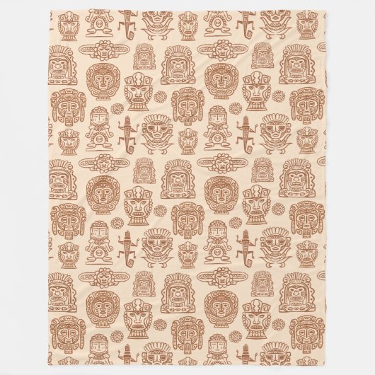 Aztec Geïnspireerd patroon Fleece Deken (Voorkant)