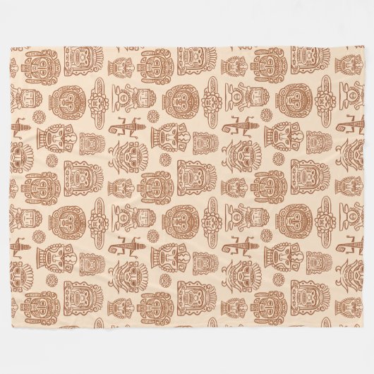 Aztec Geïnspireerd patroon Fleece Deken (Voorkant (Horizontaal))
