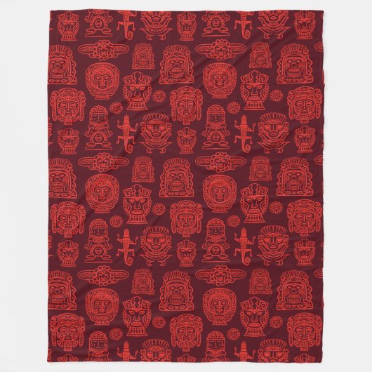 Aztec Geïnspireerd patroon Fleece Deken (Voorkant)