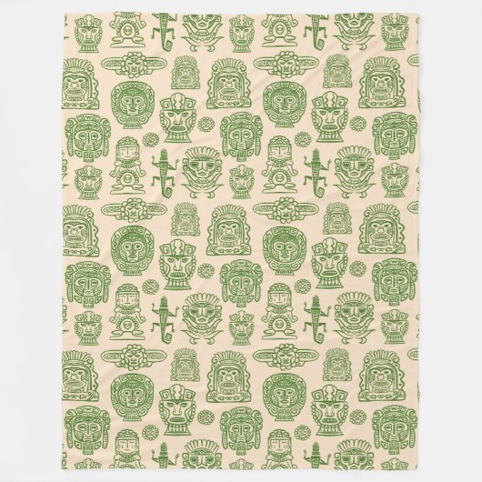 Aztec Geïnspireerd patroon Fleece Deken (Voorkant)