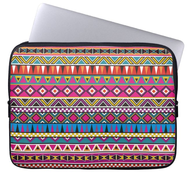 Aztec geïnspireerd patroon laptop sleeve (Voorkant)