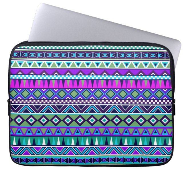 Aztec geïnspireerd patroon laptop sleeve (Voorkant)