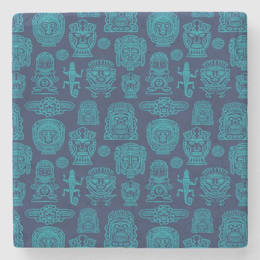 Aztec Geïnspireerd patroon Stenen Onderzetter (Voorkant)