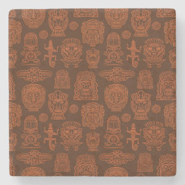 Aztec Geïnspireerd patroon Stenen Onderzetter