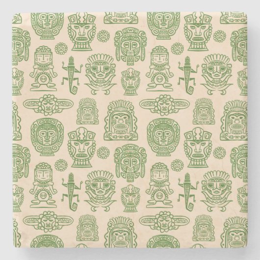 Aztec Geïnspireerd patroon Stenen Onderzetter (Voorkant)