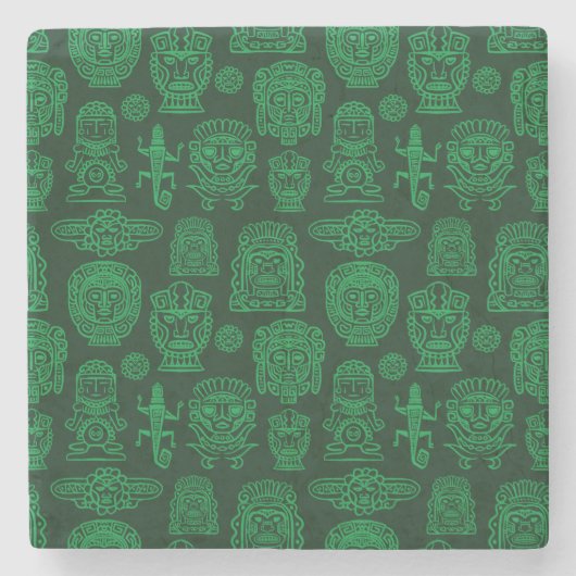 Aztec Geïnspireerd patroon Stenen Onderzetter (Voorkant)