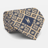 Aztec-geïnspireerd zand en grijs patroon stropdas (Opgerold)