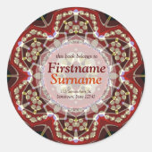 Aztec Geometric Art Bookplate Sticker (Voorkant)